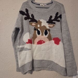 Jolt Gray Reindeer Sweater
